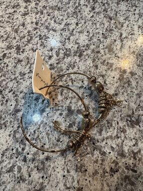 Free People Gold Beaded Hoop Earrings